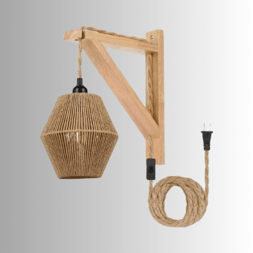 Applique murale corde et bois