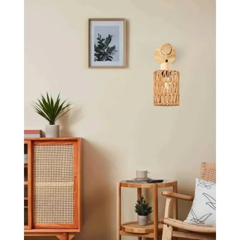 Applique murale corde tressée main