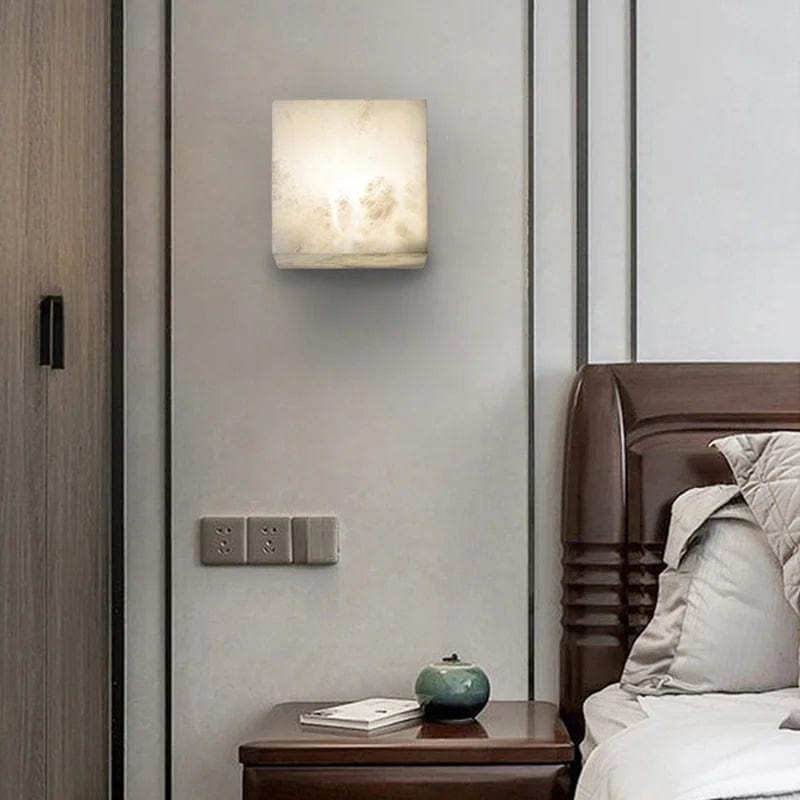 Applique murale cube en marbre veiné