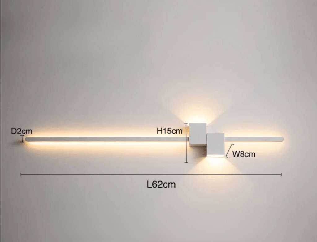 BLANC 62 CM / LUMIÈRE CHAUDE Applique murale design led interieur
