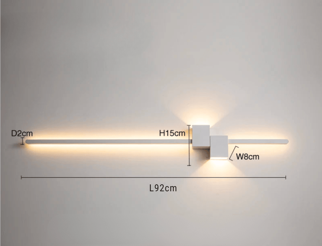 BLANC 92 CM / LUMIÈRE CHAUDE Applique murale design led interieur