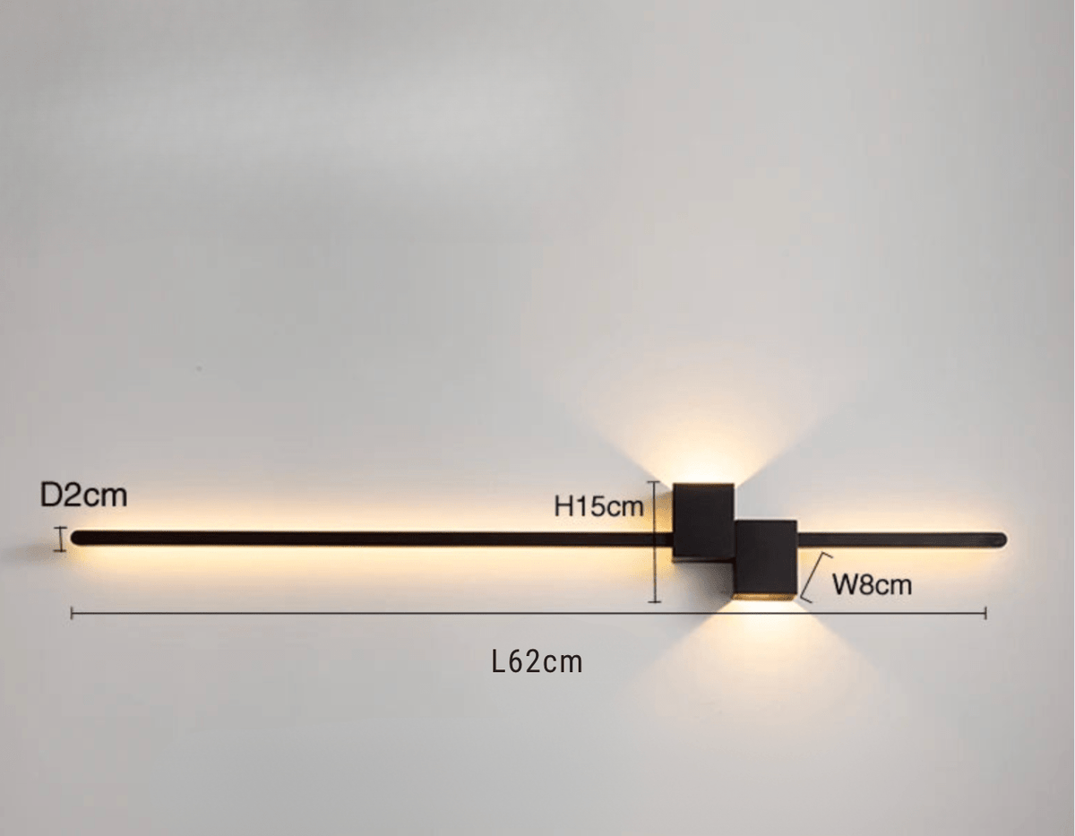 NOIR 62 CM / LUMIÈRE CHAUDE Applique murale design led interieur