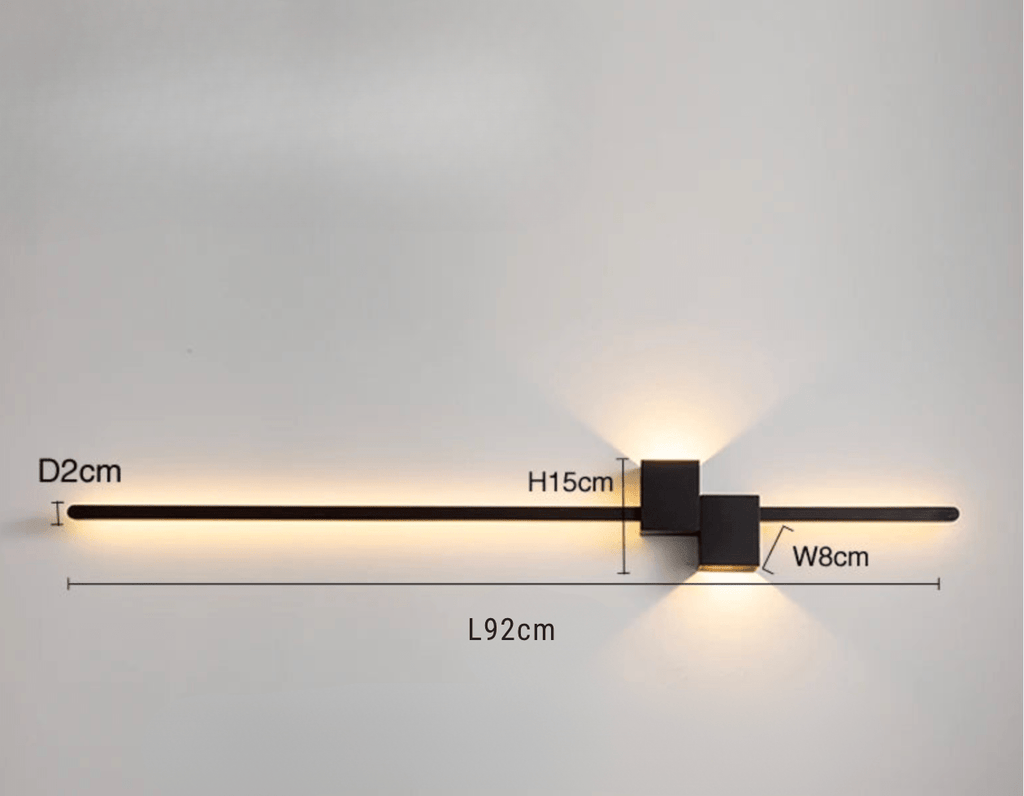 NOIR 92 CM / LUMIÈRE CHAUDE Applique murale design led interieur