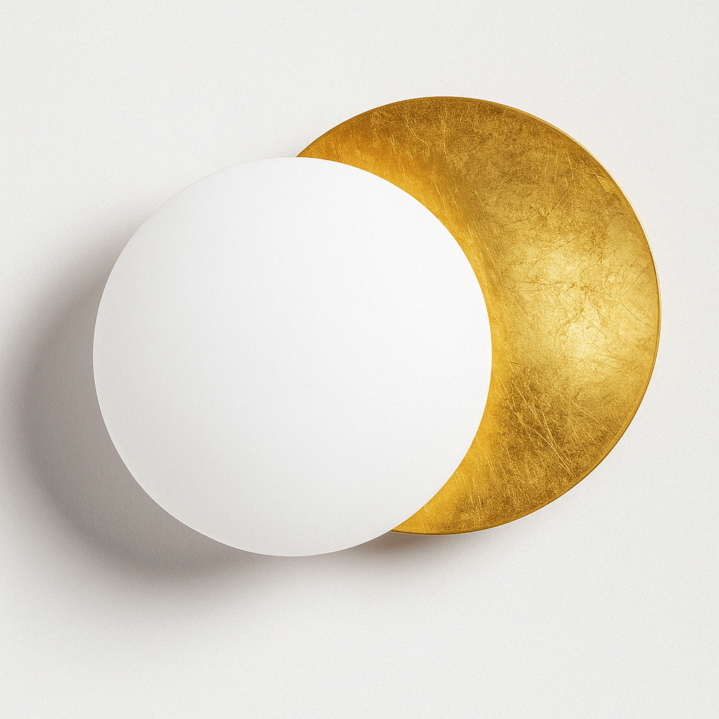 BLANC-DORÉ / 20 CM / LUMIÈRE CHAUDE Applique murale eclipse