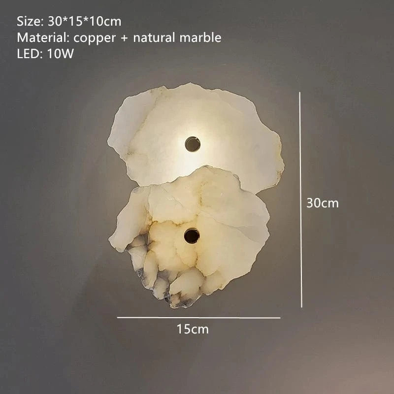 NEUTRE / 2 PIERRES Applique murale en marbre naturel