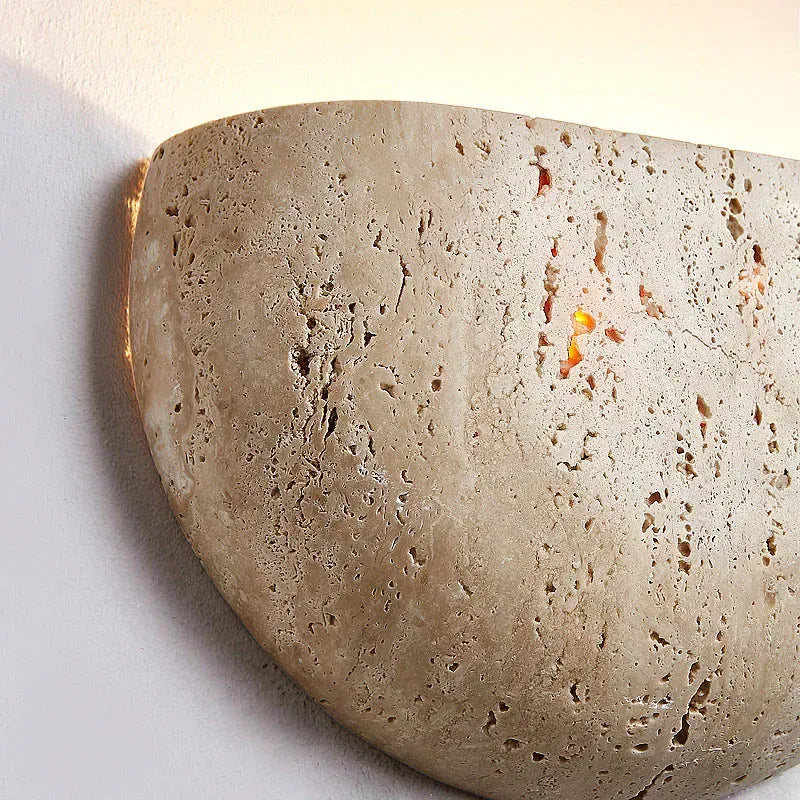 yellow stone / warm light 3000K Applique murale en pierre demi cercles