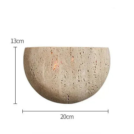 yellow stone / warm light 3000K Applique murale en pierre demi cercles