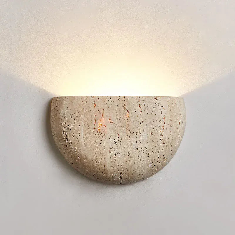 yellow stone / warm light 3000K Applique murale en pierre demi cercles