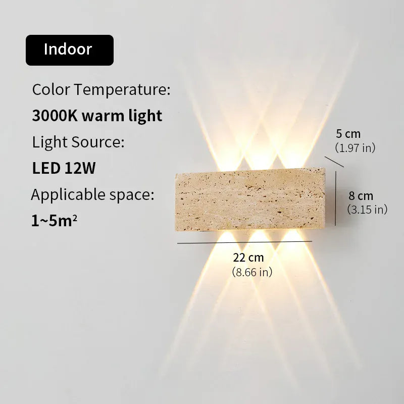 indoor / warm light Applique murale en pierre design minimaliste