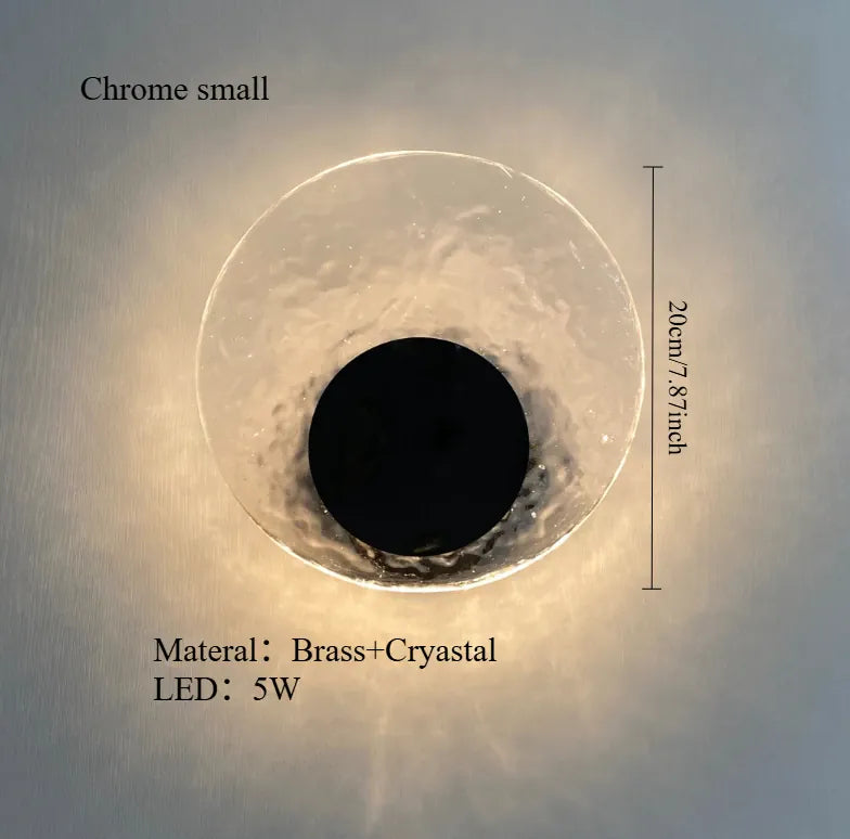 Chrome D20CM / 3colors 3000-6500K Applique murale en verre dépoli orné de laiton