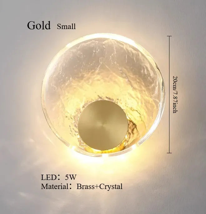 Gold D20CM / 3colors 3000-6500K Applique murale en verre dépoli orné de laiton
