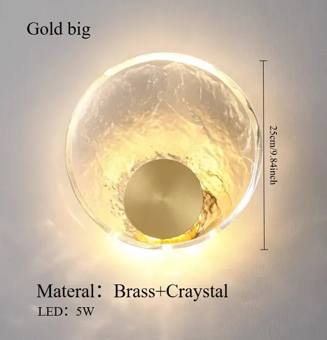 Gold D25CM / 3colors 3000-6500K Applique murale en verre dépoli orné de laiton