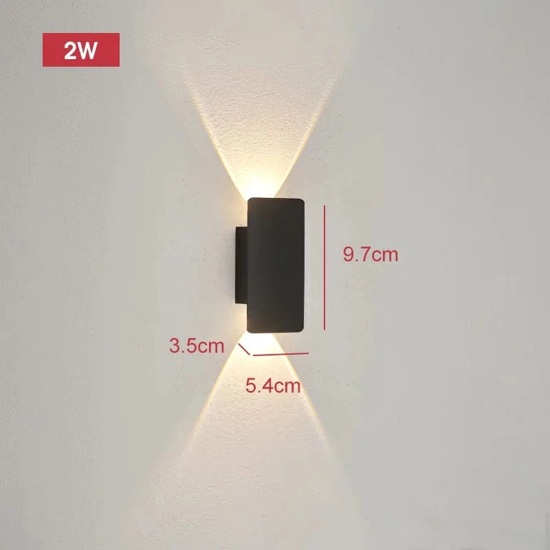 10cm-NOIR - 2 W Applique murale exterieur maison