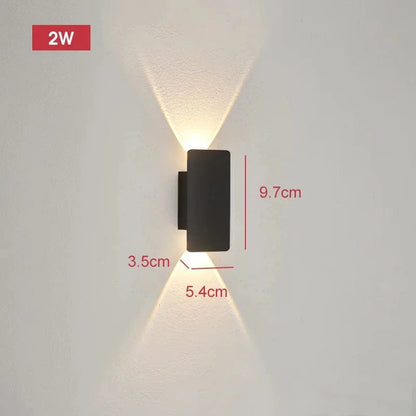 10cm-NOIR - 2 W Applique murale exterieur maison
