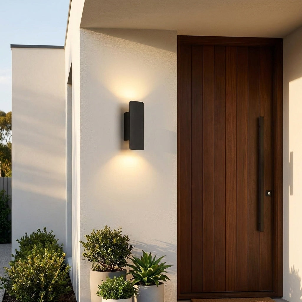 Applique murale exterieur maison 20cm-NOIR - 6 W