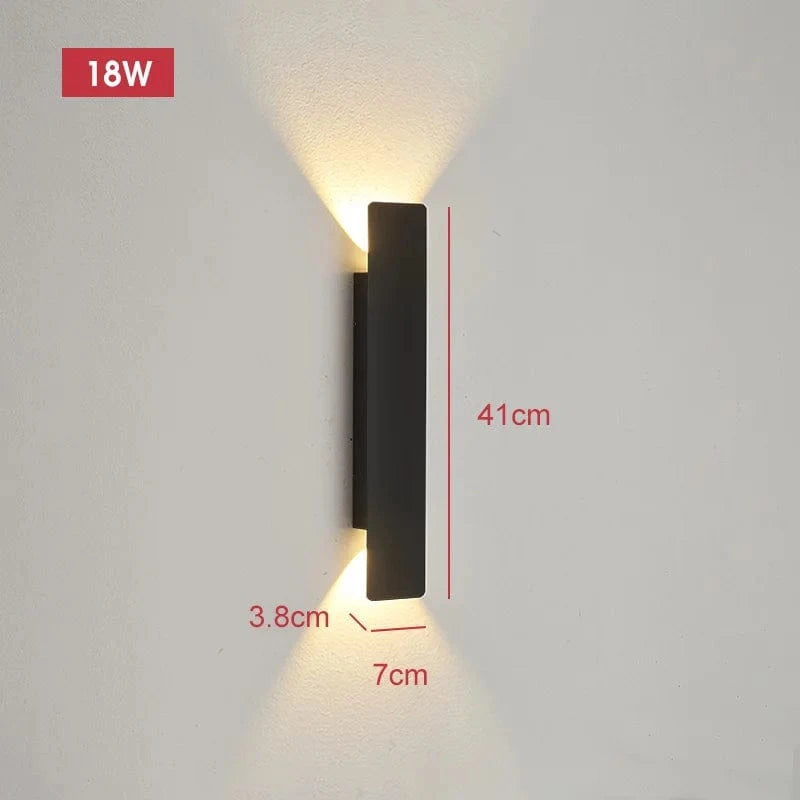 40cm-NOIR - 18 W Applique murale exterieur maison