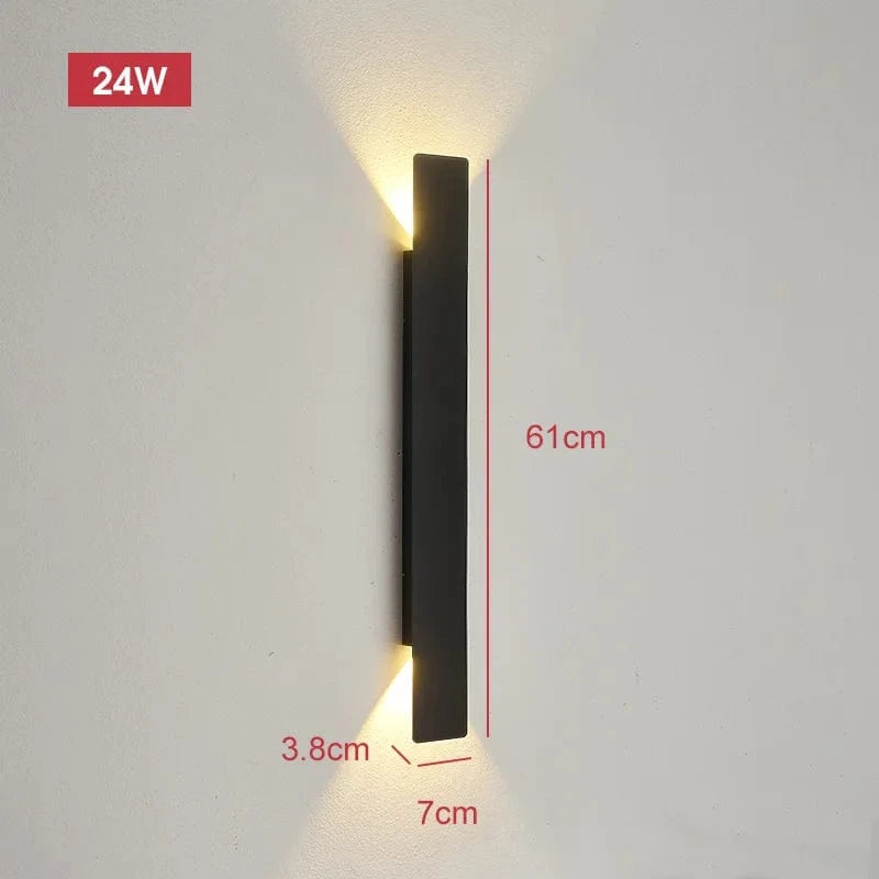 60cm NOIR - 24 W Applique murale exterieur maison