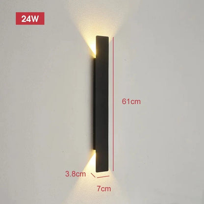 60cm NOIR - 24 W Applique murale exterieur maison