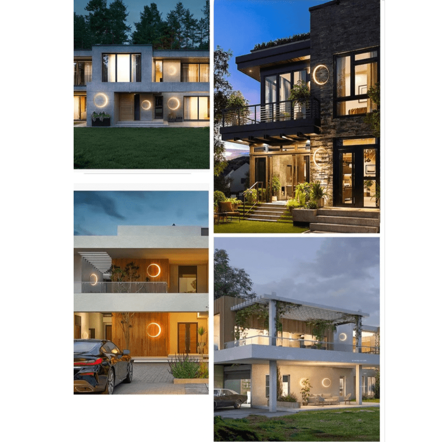 Applique murale extérieur ronde