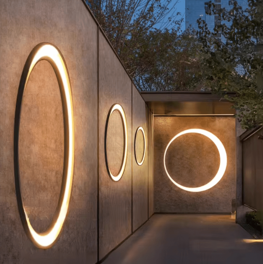 Applique murale extérieur ronde