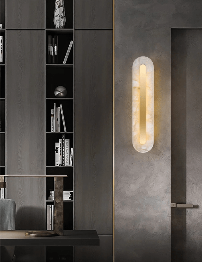 Applique murale LED marbre et laiton