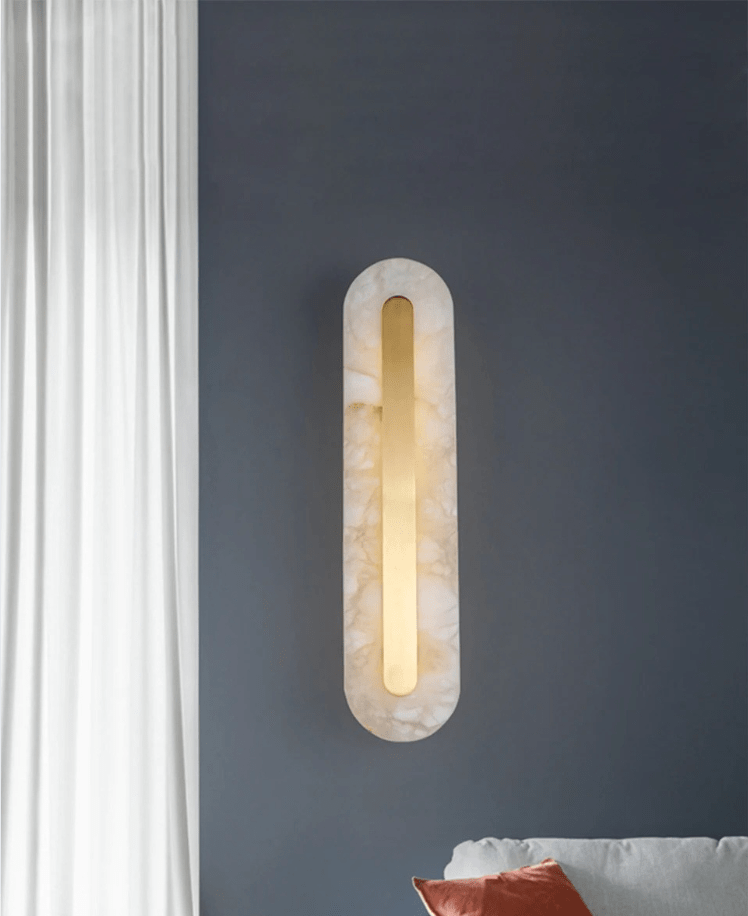 Applique murale LED marbre et laiton