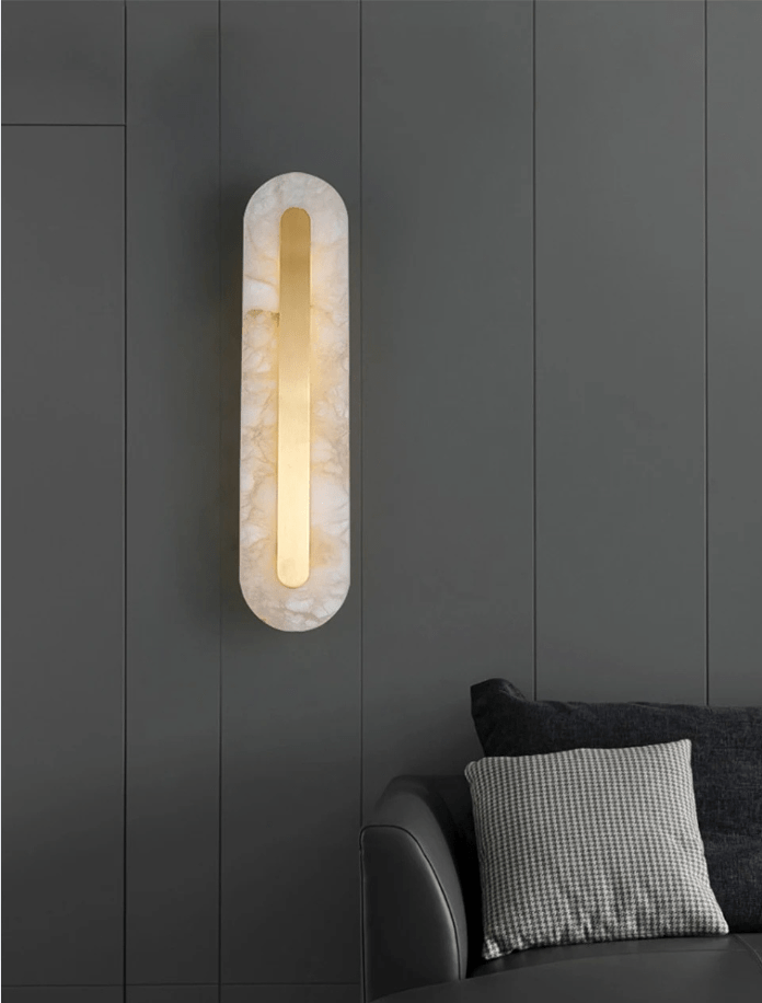 Applique murale LED marbre et laiton