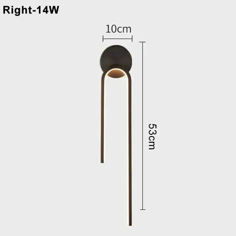 NOIR - DROITE / Warm White (2700-3500K) Applique murale led pour chambre