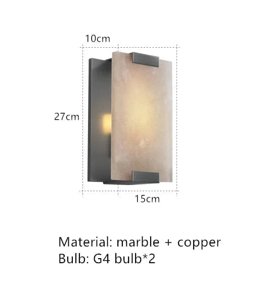 A-Black / Warm White (2700-3500K) Applique murale marbre ampoule led G4