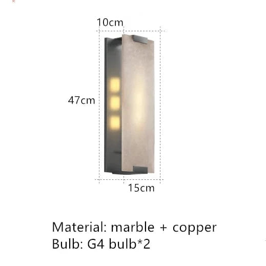 B-Black / Warm White (2700-3500K) Applique murale marbre ampoule led G4