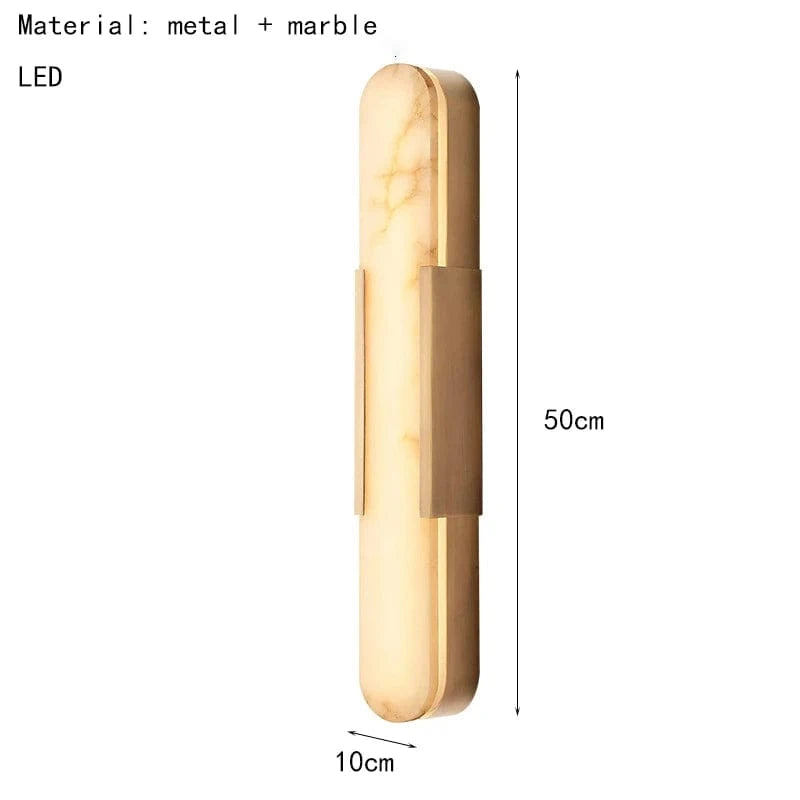 50cm-Gold / Warm light Applique murale marbre base cuivre