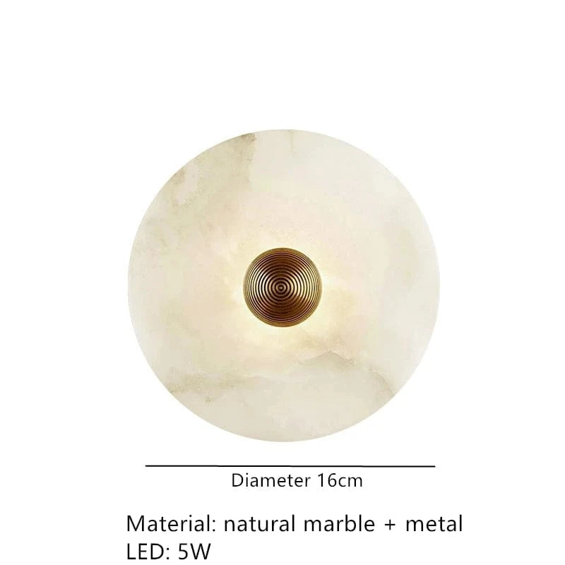 LUMIÈRE CHAUDE / 16 CM Applique murale marbre | Disco