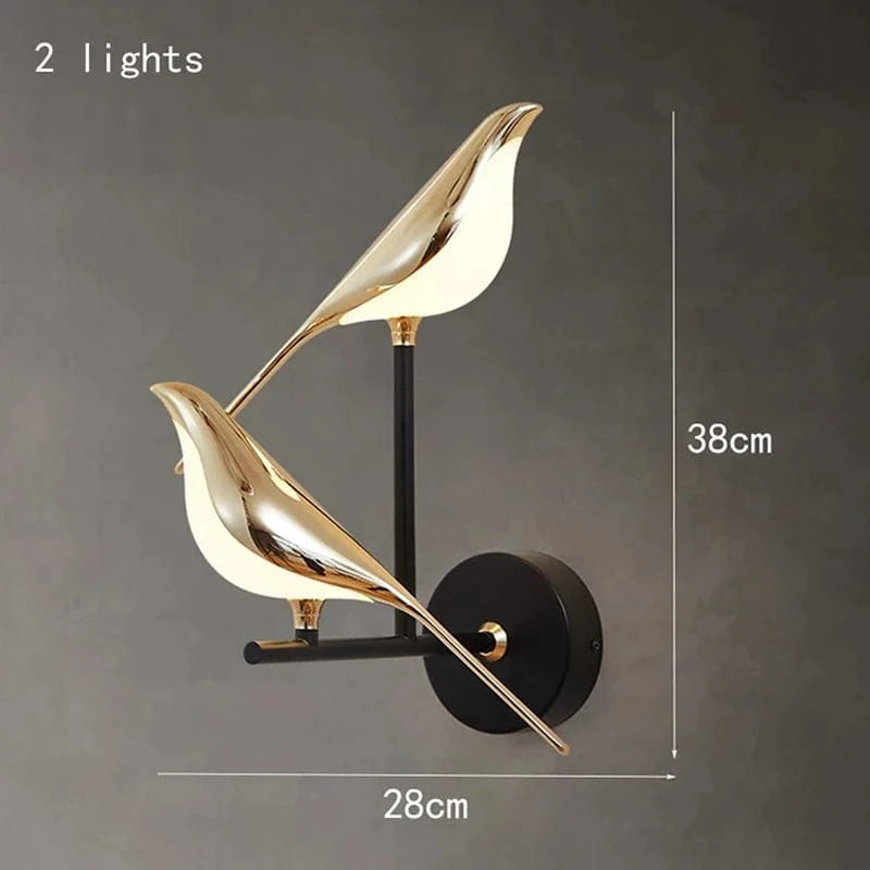 2 birds / Nature White(3500-5500K) Applique murale oiseau