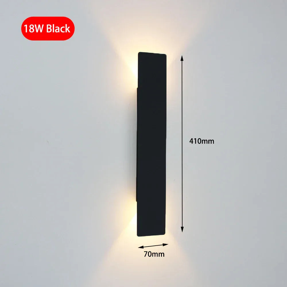 18W black / Warm White (2700-3500K) Applique murale très fine design minimaliste