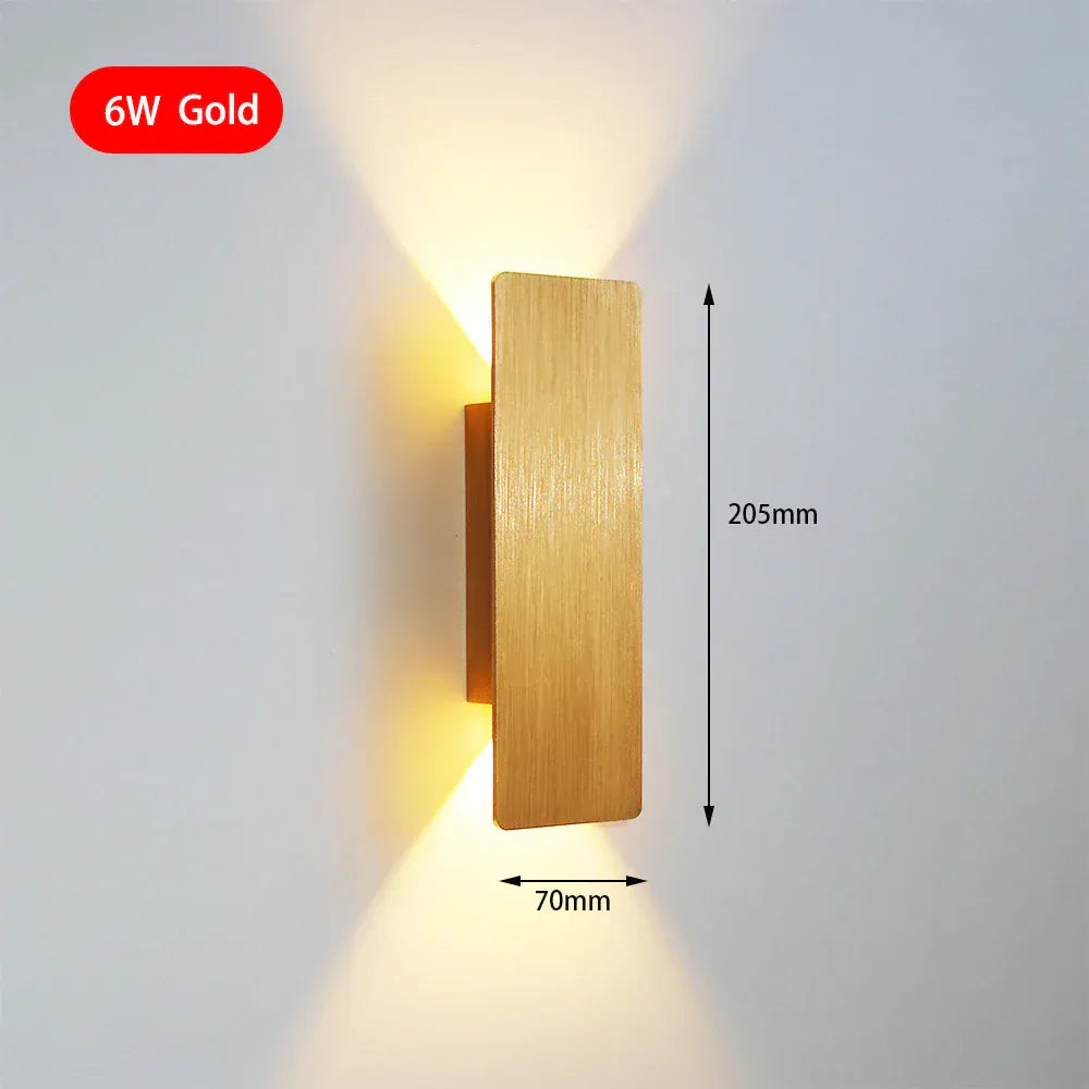 6W Gold / Warm White (2700-3500K) Applique murale très fine design minimaliste