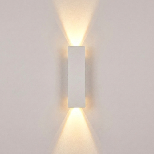 Applique murale très fine design minimaliste blanche, double faisceau