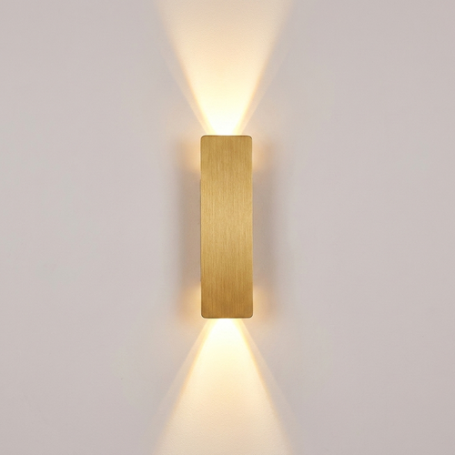 Applique murale très fine design minimaliste dorée, double faisceau