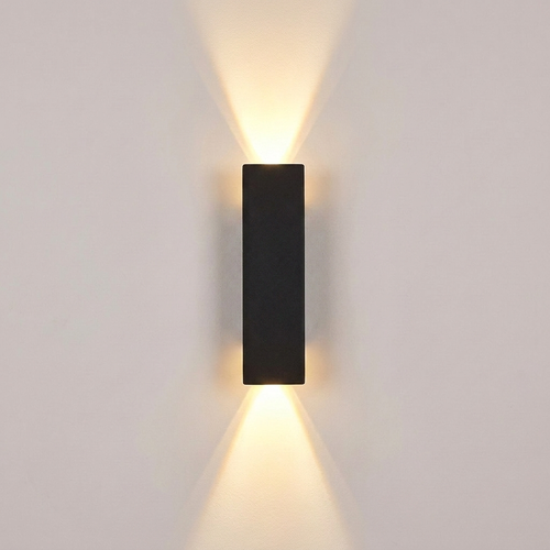 Applique murale très fine design minimaliste noire, double faisceau