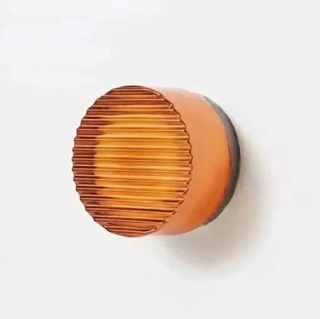 Applique murale verre cannelé A orange black / LUMIÈRE FROIDE (5500-7000K)
