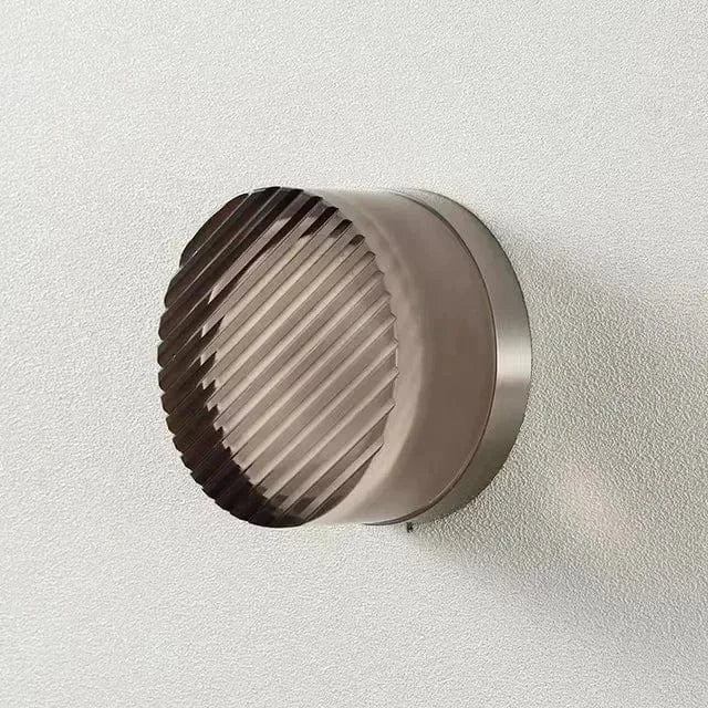 A Gray / LUMIÈRE CHAUDE (2700-3500K) Applique murale verre cannelé