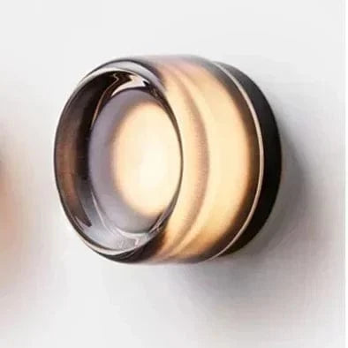 Grey black / LUMIÈRE CHAUDE (2700-3500K) Applique murale verre cannelé