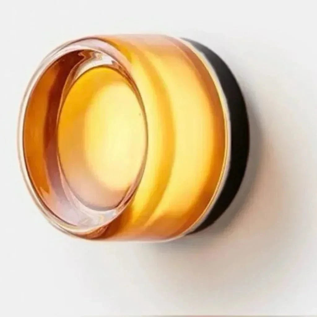 Orange black / LUMIÈRE CHAUDE (2700-3500K) Applique murale verre cannelé