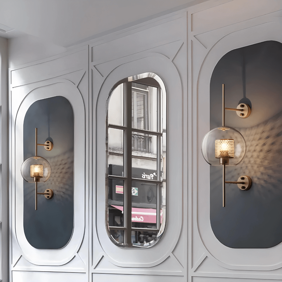 Applique murale verre et métal