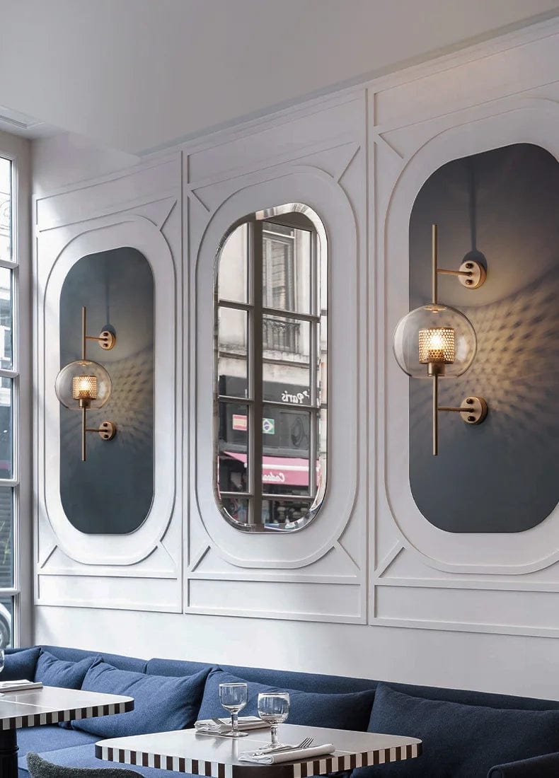 Applique murale verre et métal