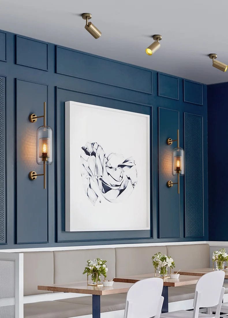 Applique murale verre et métal