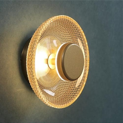 Ambre Applique murale verre gauffré design rétro