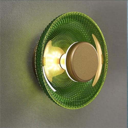 Vert Applique murale verre gauffré design rétro