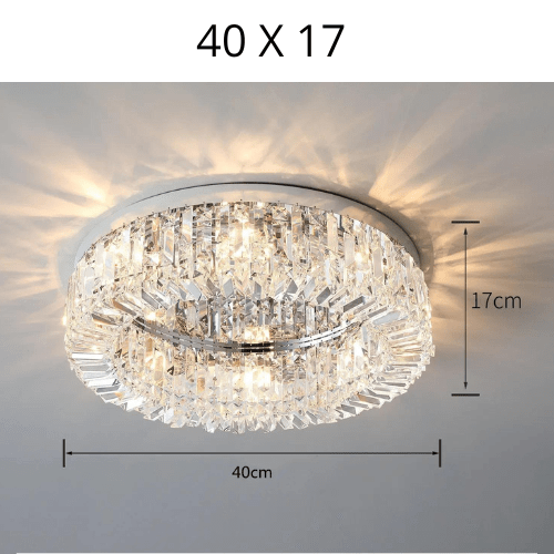 ARGENT 40CM ( 5 LED ) / LUMIÈRE CHAUDE 3500K Plafonnier cristal led