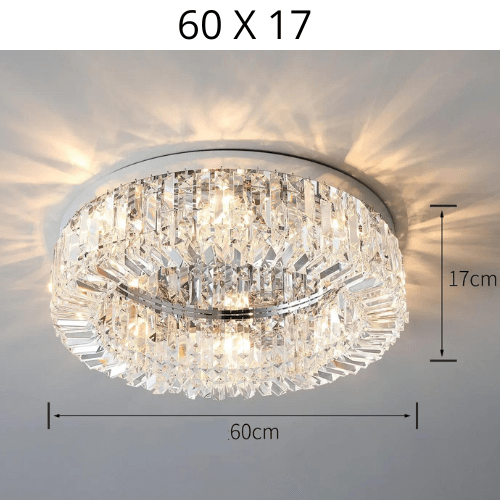 ARGENT 60CM ( 8 LED ) / LUMIÈRE CHAUDE 3500K Plafonnier cristal led