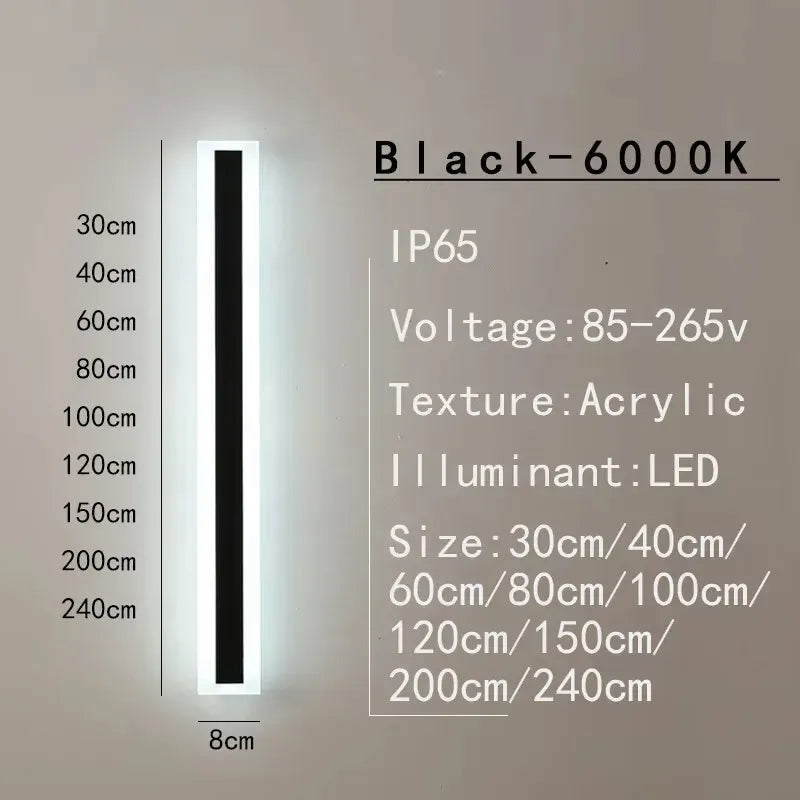 Black cold white / CN / 100cm Barre LED extérieure aluminium IP65
